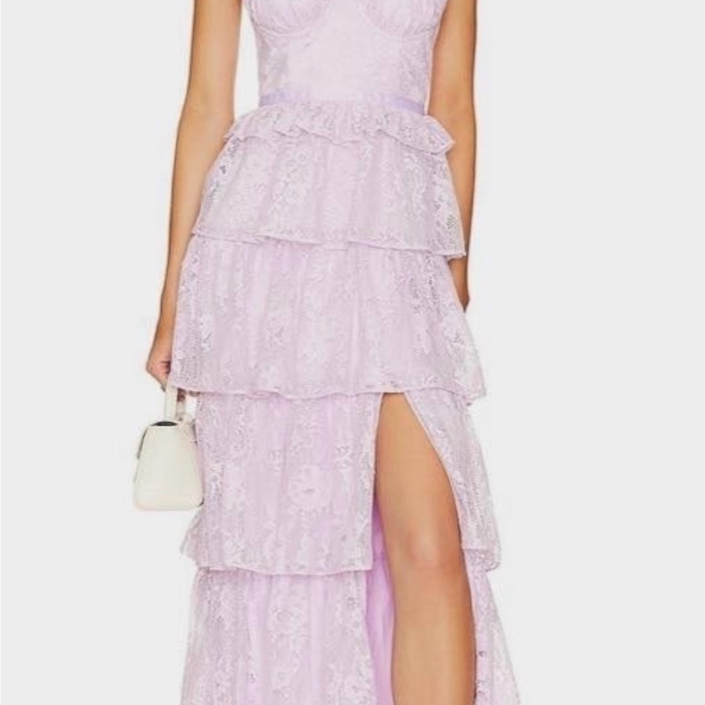 Tularosa Cantini Lavender lace layered maxi sz Medium  Dress NWOT